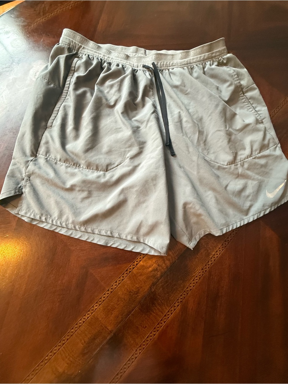 Men’s Nike Running Dri Fit Large Grey Shorts